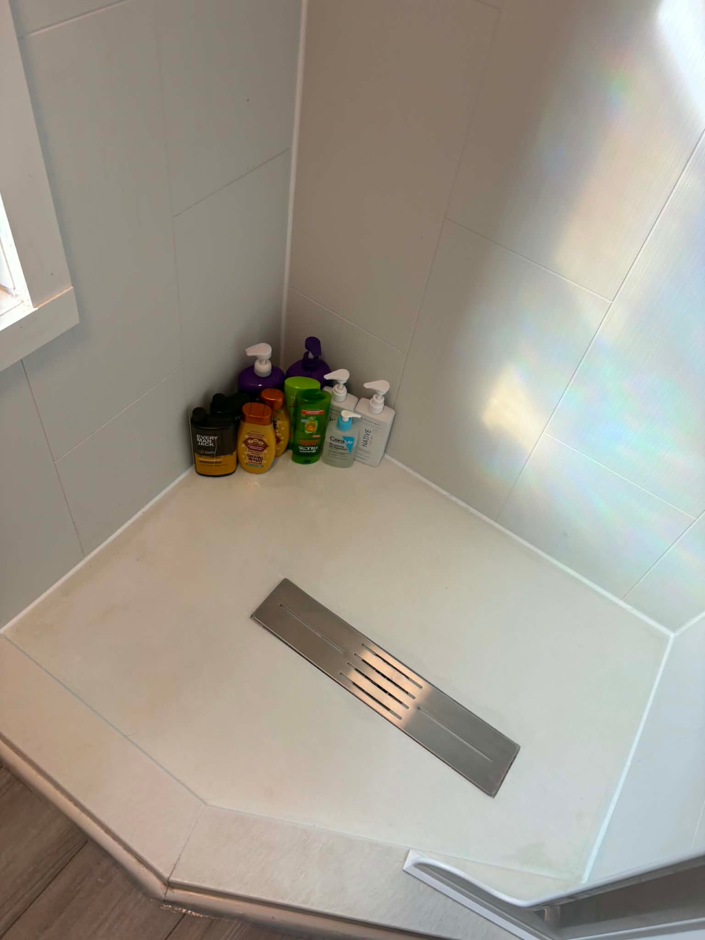 Shower floor after cleaning