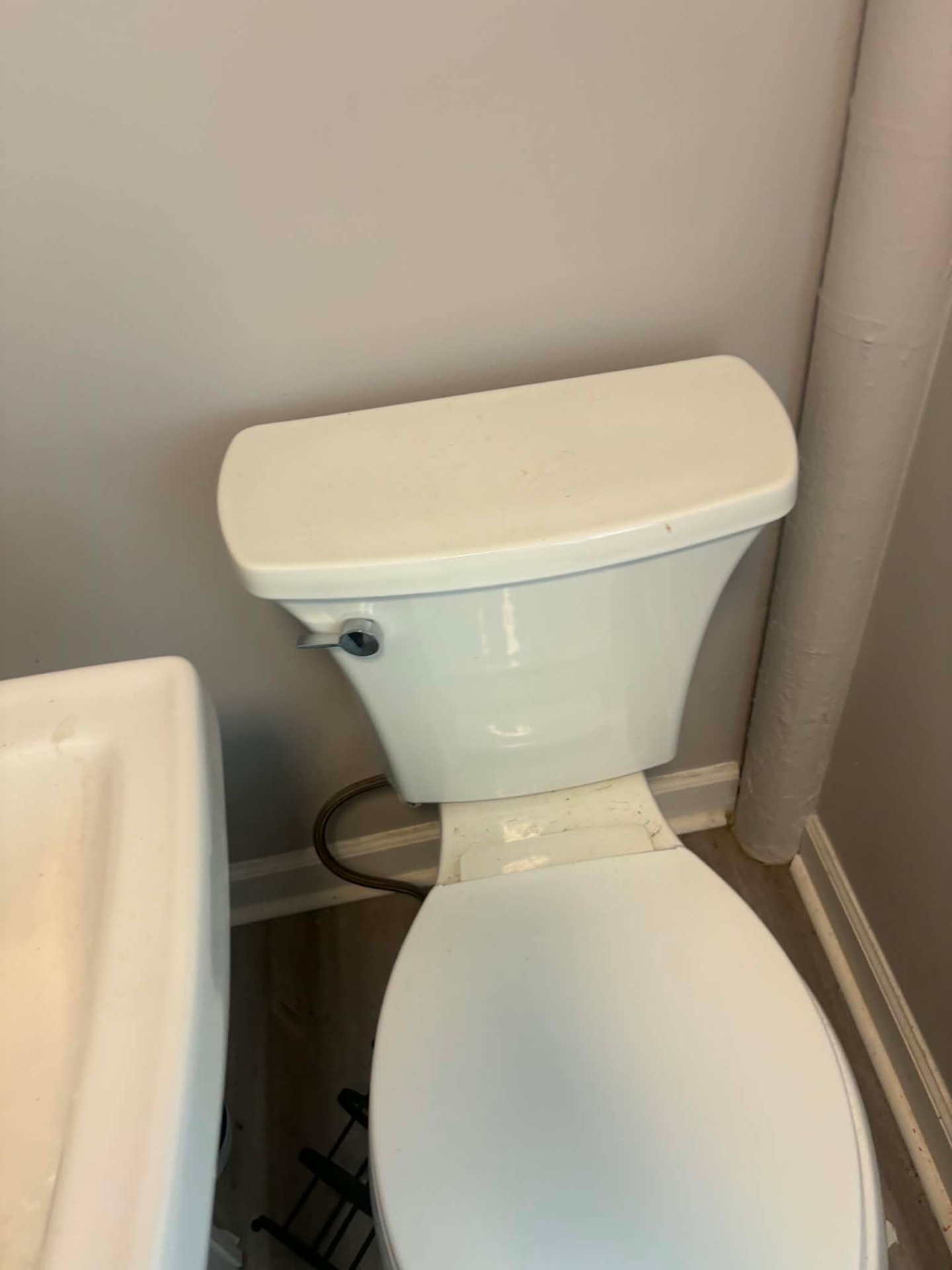 Bathroom toilet area after cleaning